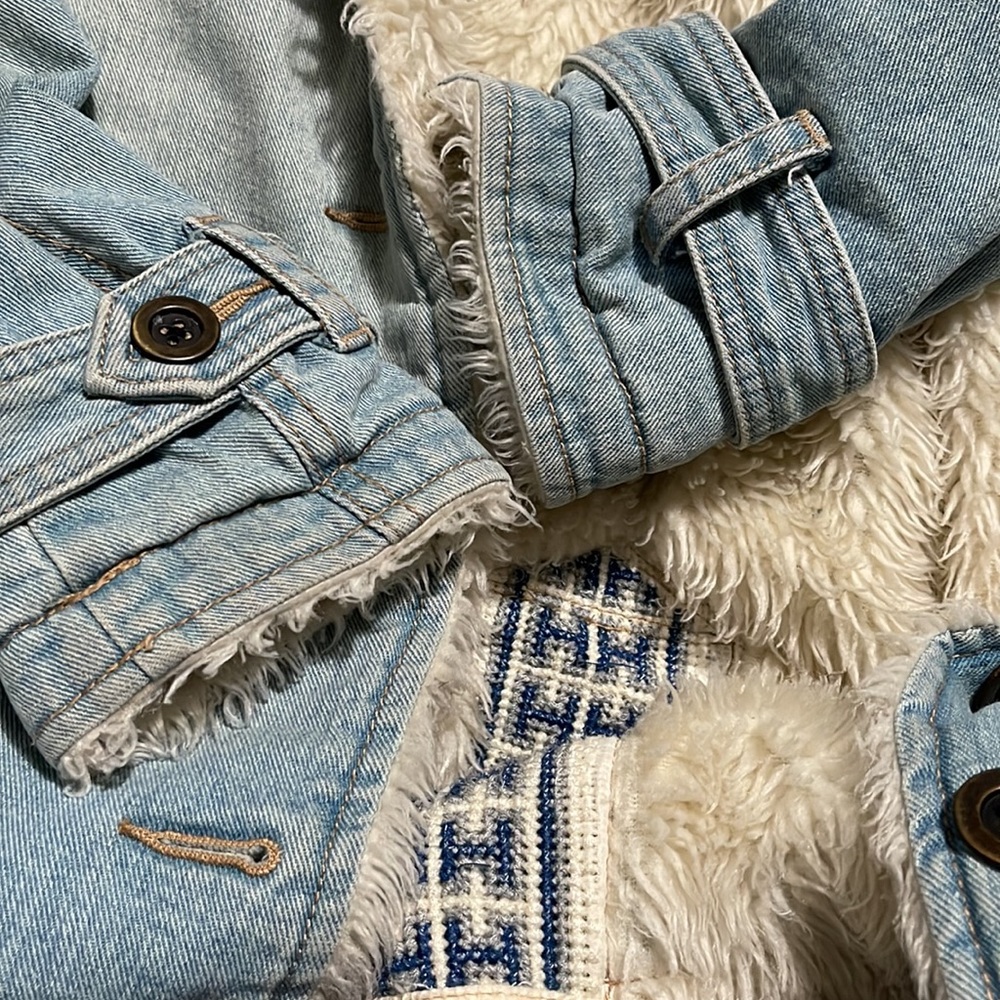 Free people Faux Sherpa lined Denim jacket - Picture 5 of 10